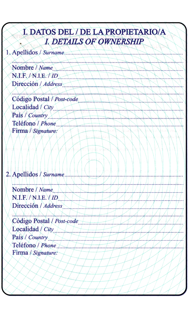 Pasaporte apartado propietario