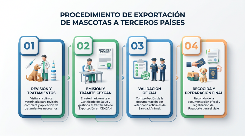 Pasos para exportar una mascota a terceros países con certificado sanitario y CEXGAN